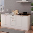 Ver imagem 1 de Cozinha Compacta Modulada 2 Peças com Tampo para Cooktop 100% MDF com Rodapé Branco