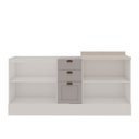 Ver imagem 2 de Cozinha Compacta Modulada 2 Peças com Tampo Impermeável para Cooktop 100% MDF com Rodapé Cinza/Branco/Fendi
