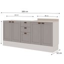 Ver imagem 4 de Cozinha Compacta 2 Peças com Tampo Impermeável para Cooktop 100% Mdf com Rodapé