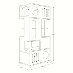 Torre Duque para Gatos - Linha Gatos Grandes 88cm de comprimento, 50cm de largura e 183cm de altura - 3