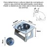 Comedouro Gato Elevado Pet Tigela Ração Inox Saudável - Branco - 2