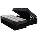 Ver imagem 1 de Conjunto Box Baú Solteiro: Colchão Espuma Paropas D45 Pasquale Wave Black + Base Crc Suede Black (