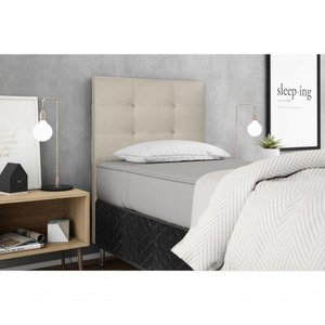 Cabeceira Cama Box Solteiro 90cm - Bege Suede