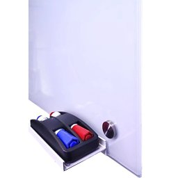 Lousa Quadro Vidro 6mm Escolar Escrita Escrever Branca C/ Suporte Canetas e Apagador 60x40 - 2