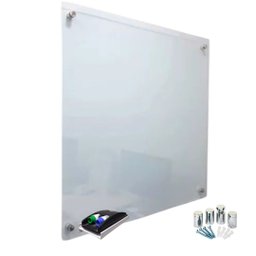 Lousa Quadro Vidro 6mm Escolar Escrita Escrever Branca C/ Suporte Canetas e Apagador 60x40 - 1