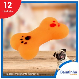 Kit 12 Ossinho Mordedor Anti Stress Brinquedo Vinil Cachorro