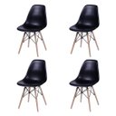 Ver imagem 5 de Jogo De Mesa 4 Cadeiras Pretas Eames Eiffel 110 Cm Base Madeira Tampo Preto