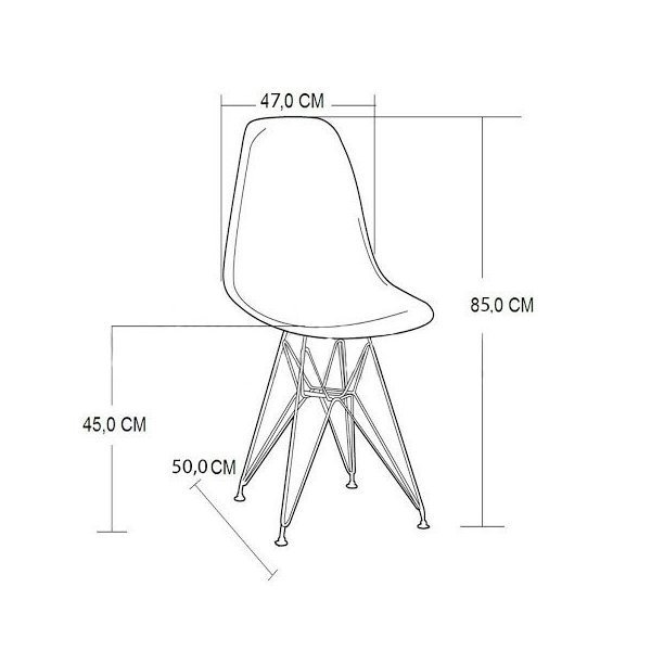 Jogo De Mesa 4 Cadeiras Pretas Eames Eiffel 110 Cm Base Madeira Tampo Preto - 6