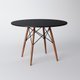 Ver imagem 3 de Jogo De Mesa 4 Cadeiras Pretas Eames Eiffel 110 Cm Base Madeira Tampo Preto