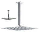 Ver imagem 1 de Ducha Chuveiro 20x20 Slim Inox Suporte Teto Luxo Quadrado Banheiro Piscina Area Externa Banheira
