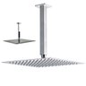 Ducha Chuveiro 20x20 Slim Inox Suporte Teto Luxo Quadrado Banheiro Piscina Area Externa Banheira - 1