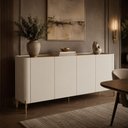 Ver imagem 4 de Balcão Buffet Bend 180cm em MDF 4 Portas Louro Luna com Pés Metálicos Marin