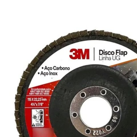 Caixa com 5 Discos de Lixa Flap 4.1/2" Grão 60 3m