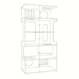 Torre Duque para Gatos - Linha Gatos Grandes 88cm de comprimento, 50cm de largura e 183cm de altura - 3