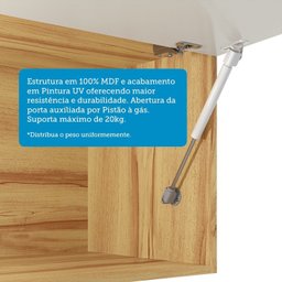 Armário Aéreo de Cozinha 80cm 1 Porta Basculante 100% Mdf Vicenza Espresso Móveis - 5