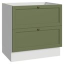 Ver imagem 1 de Balcão de Cozinha G24802L9VKST 2 Gavetas MDP 80cm Branco Verde
