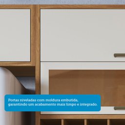 Armário Aéreo de Cozinha 120cm 2 Portas Basculantes Vidro Reflecta 100% MDF Vicenza Espresso Móveis - 8