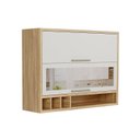 Ver imagem 3 de Armário Aéreo de Cozinha 120cm 2 Portas Basculantes Vidro Reflecta 100% MDF Vicenza Espresso Móveis Bege/Amêndoa/Off White