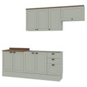 Ver imagem 2 de Cozinha 4 Peças com Aéreo para Geladeira e Balcão com Tampo para Cooktop 100% Mdf