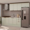 Ver imagem 2 de Cozinha 4 Peças com Aéreo para Geladeira e Balcão com Tampo para Cooktop 100% MDF Verde/Mint