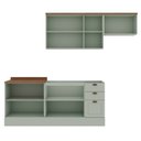 Ver imagem 4 de Cozinha 4 Peças com Aéreo para Geladeira e Balcão com Tampo para Cooktop 100% MDF Verde/Mint