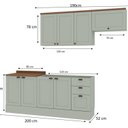 Ver imagem 3 de Cozinha 4 Peças com Aéreo para Geladeira e Balcão com Tampo para Cooktop 100% MDF Verde/Mint