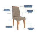 Ver imagem 3 de Kit 4 Cadeiras para Sala de Jantar Estofadas Tais Bege/Cinamomo