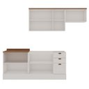 Ver imagem 4 de Cozinha 4 Peças com Aéreo para Geladeira e Balcão com Tampo para Cooktop 100% MDF Branco/Fosco/Ébano