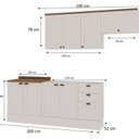 Ver imagem 3 de Cozinha 4 Peças com Aéreo para Geladeira e Balcão com Tampo para Cooktop 100% MDF Branco/Fosco/Ébano