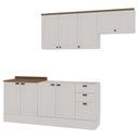 Ver imagem 2 de Cozinha 4 Peças com Aéreo para Geladeira e Balcão com Tampo para Cooktop 100% Mdf