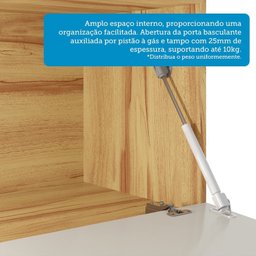 Balcão de Cozinha 80cm com 1 Porta Basculante 1 Gavetão e Tampo 100% Mdf Vicenza Espresso Móveis - 7
