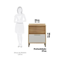 Balcão de Cozinha 80cm com 1 Porta Basculante 1 Gavetão e Tampo 100% Mdf Vicenza Espresso Móveis - 5