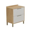 Ver imagem 3 de Balcão de Cozinha 80cm com 1 Porta Basculante 1 Gavetão e Tampo 100% MDF Vicenza Espresso Móveis Bege/Amêndoa/Off White
