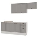 Ver imagem 2 de Cozinha 4 Peças com Aéreo para Geladeira e Balcão com Tampo Impermeável para Cooktop 100% Mdf