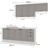 Cozinha 4 Peças com Aéreo para Geladeira e Balcão com Tampo Impermeável para Cooktop 100% Mdf - 3