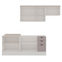 Ver imagem 4 de Cozinha 4 Peças com Aéreo para Geladeira e Balcão com Tampo Impermeável para Cooktop 100% MDF Cinza/Branco/Fendi