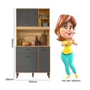 Ver imagem 4 de Armario de Cozinha 4 Portas 1 Gaveta Erva Doce 90 Cinza/Freijo/Chumbo