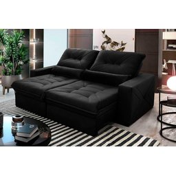Sofá Retrátil Reclinável Sevilha 300cm Suede Velut com Molas Ensacadas - King House - 1