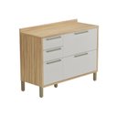 Ver imagem 3 de Balcão de Cozinha 120cm com 2 Portas Basculantes 3 Gavetas e Tampo 100% Mdf Vicenza Espresso Móveis