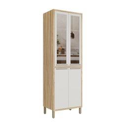 Paneleiro Duplo com 4 Portas e Vidro Reflecta 100% Mdf Vicenza Espresso Móveis - 3