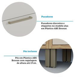 Paneleiro Duplo com 4 Portas e Vidro Reflecta 100% Mdf Vicenza Espresso Móveis - 8
