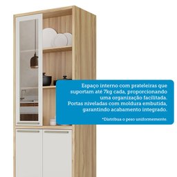 Paneleiro Duplo com 4 Portas e Vidro Reflecta 100% Mdf Vicenza Espresso Móveis - 7