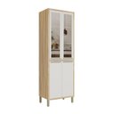 Ver imagem 3 de Paneleiro Duplo com 4 Portas e Vidro Reflecta 100% MDF Vicenza Espresso Móveis Bege/Amêndoa/Off Whit