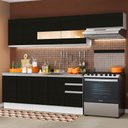 Ver imagem 1 de Armário de Cozinha Completa 280cm Branco/Preto Marcela Madesa 03
