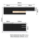Ver imagem 4 de Armário de Cozinha Completa 280cm Branco/Preto Marcela Madesa 03