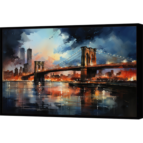 Quadro Decorativo Abstrato Canvas Cidades Ponte Turismo Nova York Gg