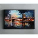 Ver imagem 3 de Quadro Decorativo Abstrato Canvas Cidades Ponte Turismo Nova York Gg