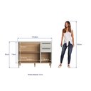 Ver imagem 4 de Balcão de Cozinha 120cm 3 Portas 2 Gavetas Espaço Cuba ou Tampo Isabelle Bege/Freijó/Arenas