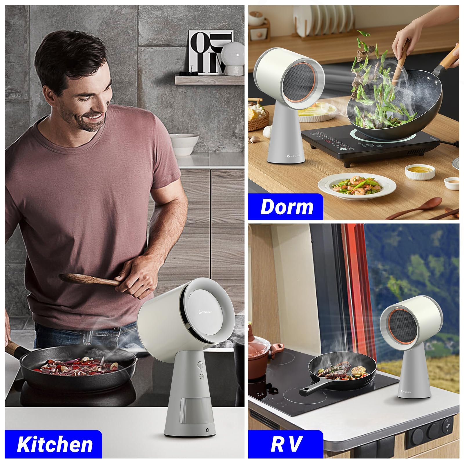 Amzchef Exaustor Portátil com Coletor de Óleo e 3 Velocidades (ccw) - 8
