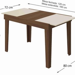 Mesa de Jantar Extensível 120cm Naturalle - 3